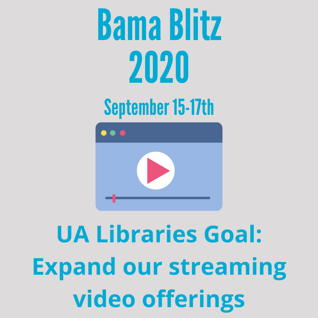 EDU_UALibraries's tweet photo. This is happening tommorrow starting at 8 am!
You can learn more about #UALibraries goal at this link: https://t.co/Uwr5aJDc27
#BamaBlitz #streamingvideos https://t.co/ivBd7LagpM