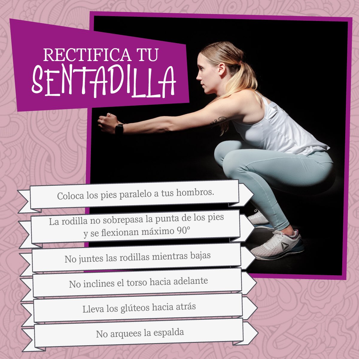 quetardzmx's tweet photo. Evita lesiones y permite que tu cuerpo aproveche cada movimiento. Checa bien los errores que puedes cometer al hacer sentadillas.
.
#deporte #squad #entrenamiento #sentadilla #fitness #tips #lunes #movimiento #septimbre https://t.co/96BvIY89Ox