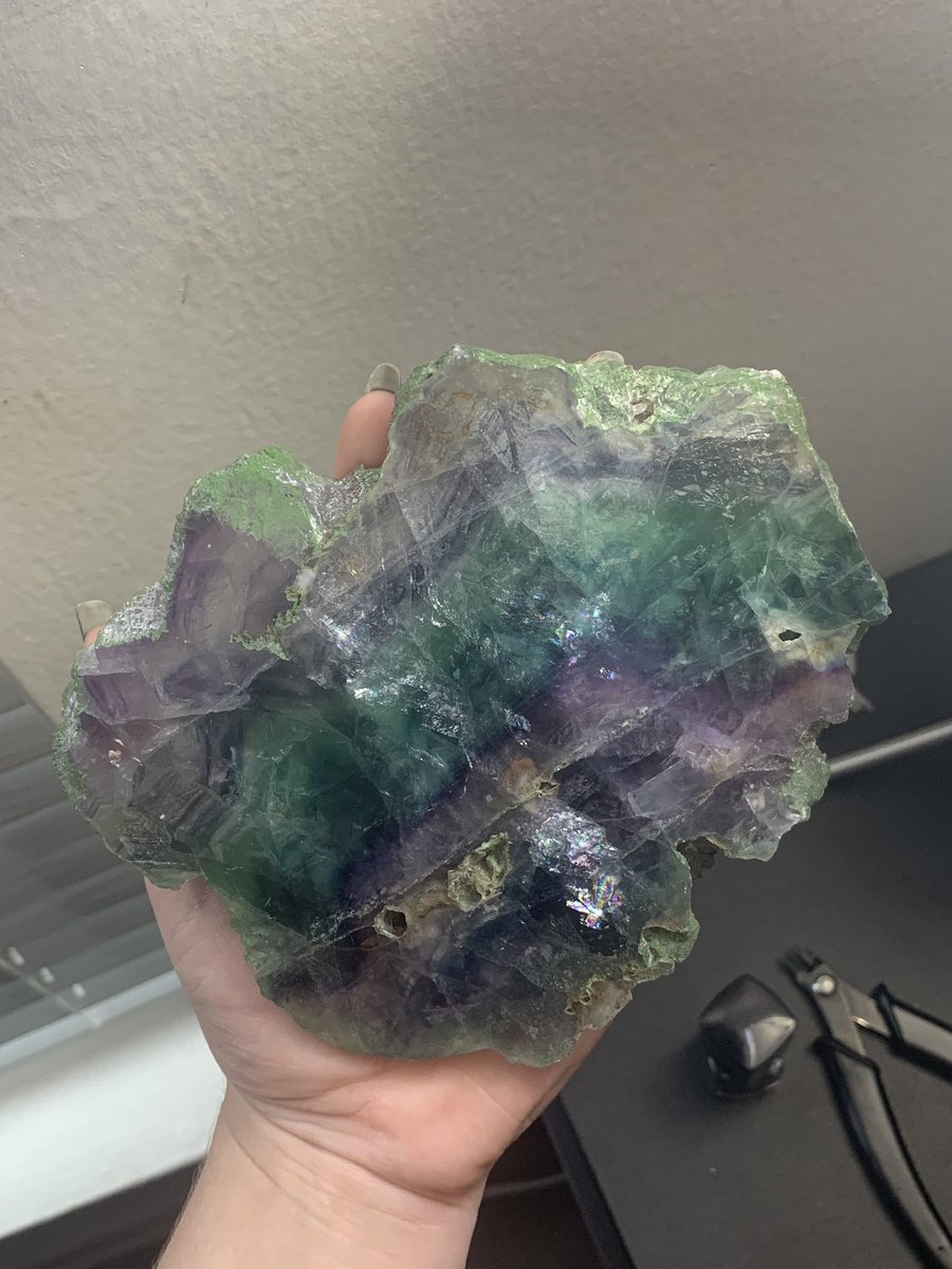 cateyearts's tweet photo. i am screaming!!! look at this gorgeous fluorite slab i got myself for my bday from @EarthEnergyGem !!! https://t.co/kFiek2opSy