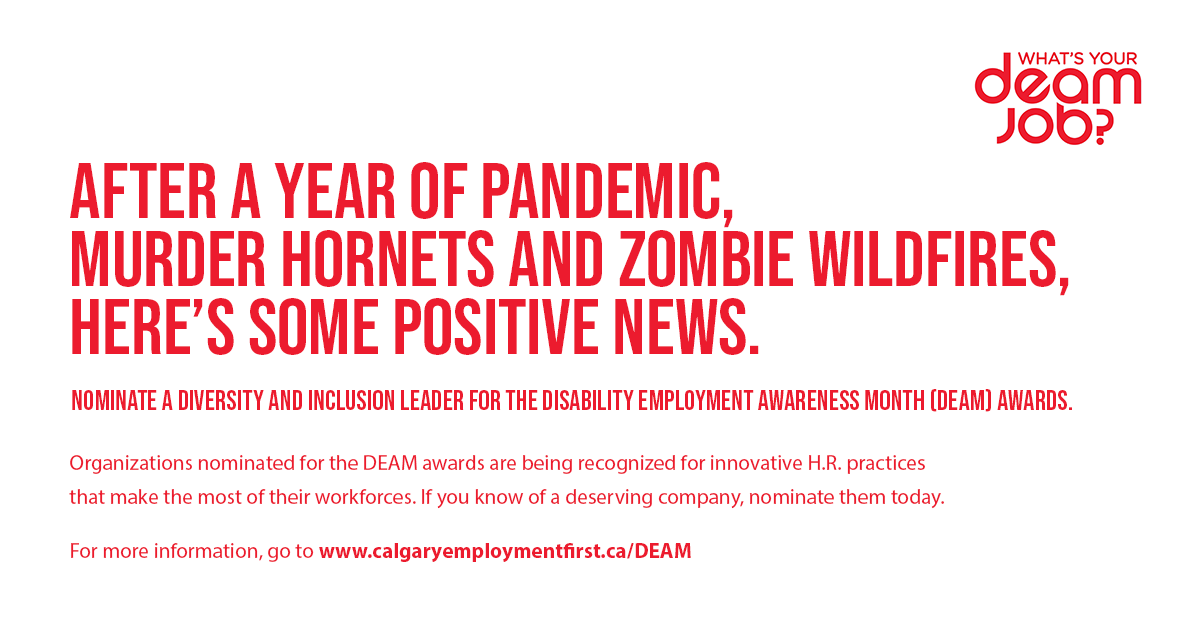 ProspectEmploy's tweet photo. October is Disability Employment Awareness Month! Nominate a diversity and inclusion leader for the #DEAMAwards by September 30 over at https://t.co/Jg1Lfk6SWk #DEAMjob #DEAM2020 https://t.co/Ni3js7Cqx4