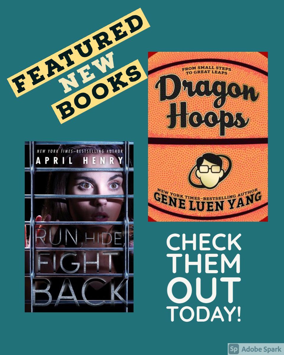 RBrary's tweet photo. New week, more new books! This week's picks are Run, Hide, Fight Back by @aprilhenrybooks and Dragon Hoops by @geneluenyang. Request them for Curbside Pickup today! #RBReads #remotelearning #newbooks https://t.co/mIOiI7LDPs