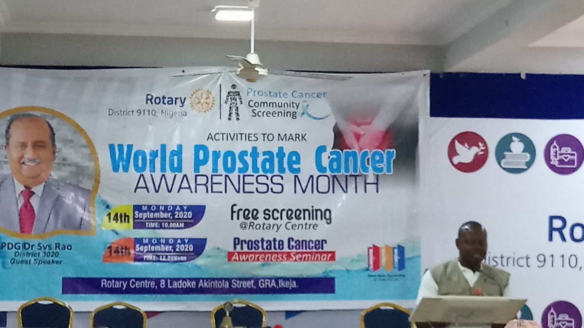 AkeemGbada's tweet photo. 14/09/2020: Myself and other participants at the Rotary 9110 Prostate Cancer Seminar and Screening at the Rotary Centre, Ikeja, Lagos.
#rotaryopenopportunities #hrmaag #d9110 #prostatecancer #cancer #rotamary https://t.co/MxC5n9PxnI