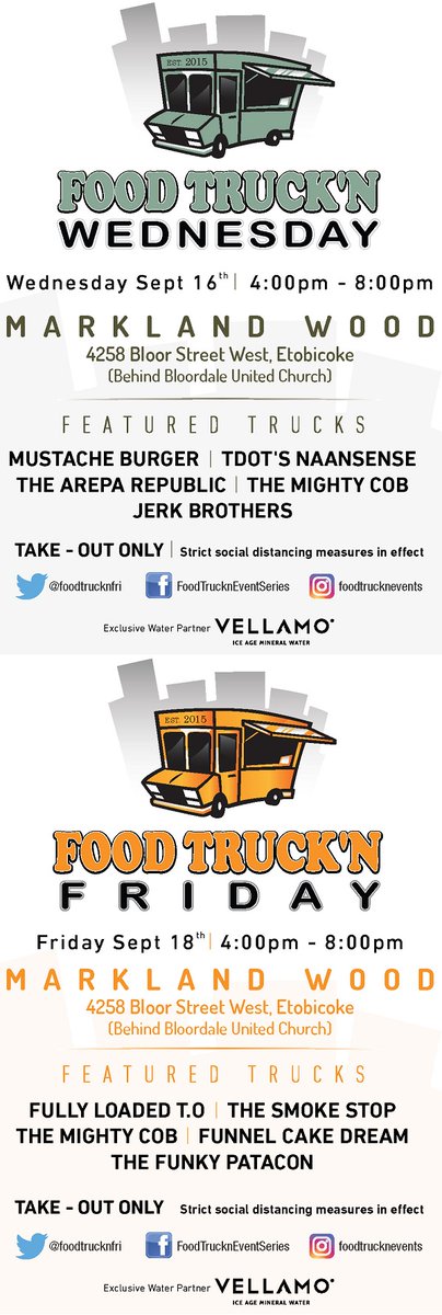 This week's #FoodTruckn Wednesday &amp; Friday! See below for what tasty meals are available this week. See JPG below.