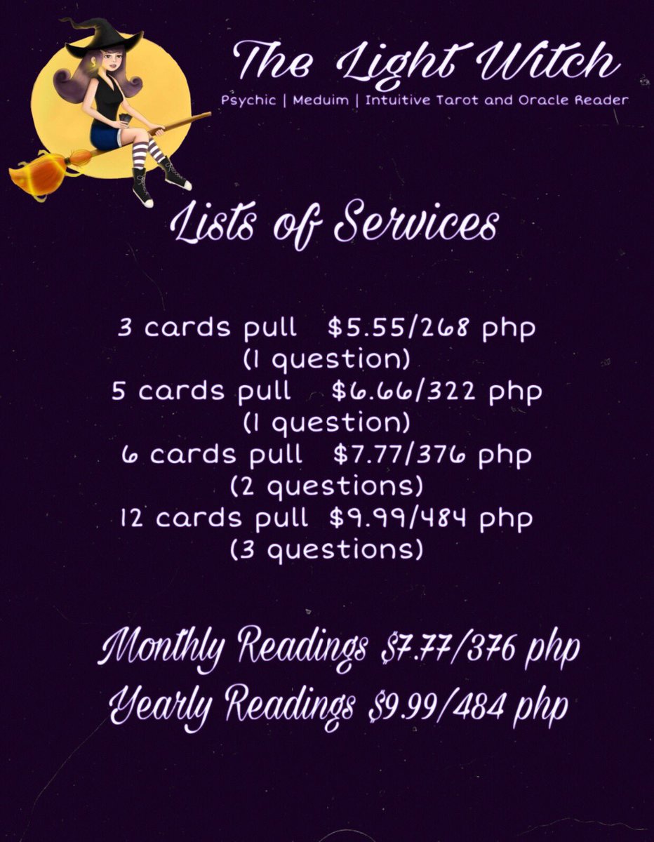 thelightwitch's tweet photo. Due to high demands and suggested by my previous clients and friends, here is my update price list 🥰thank you so much!! https://t.co/ubyFLehTSY