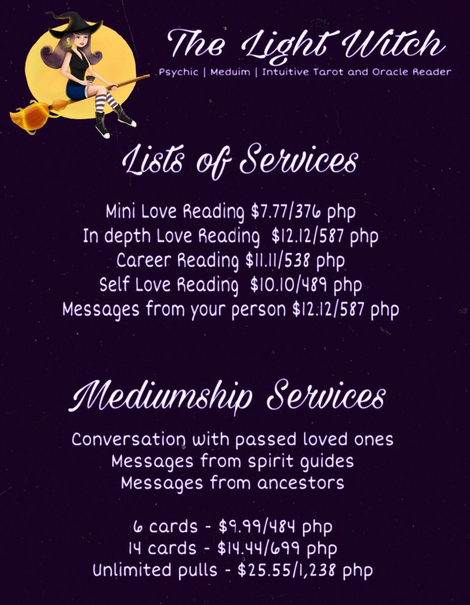 thelightwitch's tweet photo. Due to high demands and suggested by my previous clients and friends, here is my update price list 🥰thank you so much!! https://t.co/ubyFLehTSY