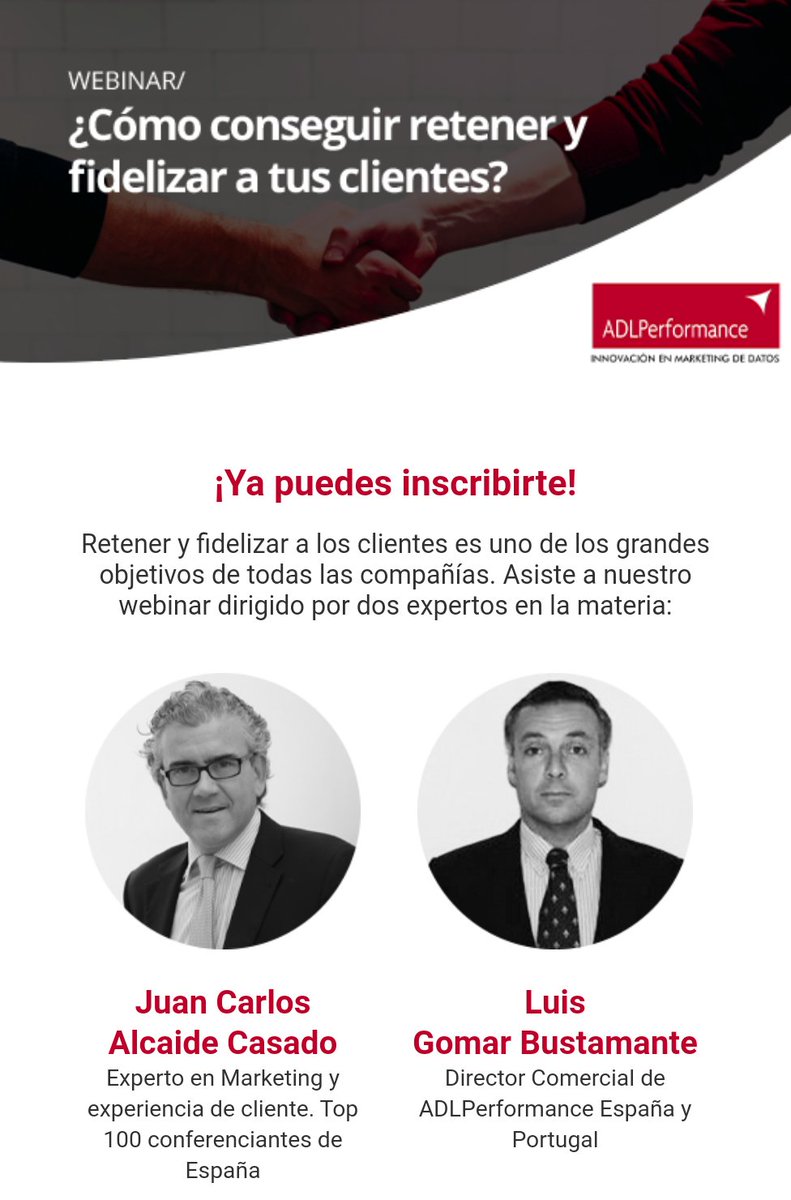 ClariceHep's tweet photo. Webinar ¿Cómo conseguir retener y fidelizar a tus clientes? 🧲👥
¿Cuándo?🤔
🗒️El lunes 29 de septiembre a las 10:00!
 ¡Inscríbete gratis aquí: 📢https://t.co/44PvmQLmVZ📌 https://t.co/jN9LFEBgh9