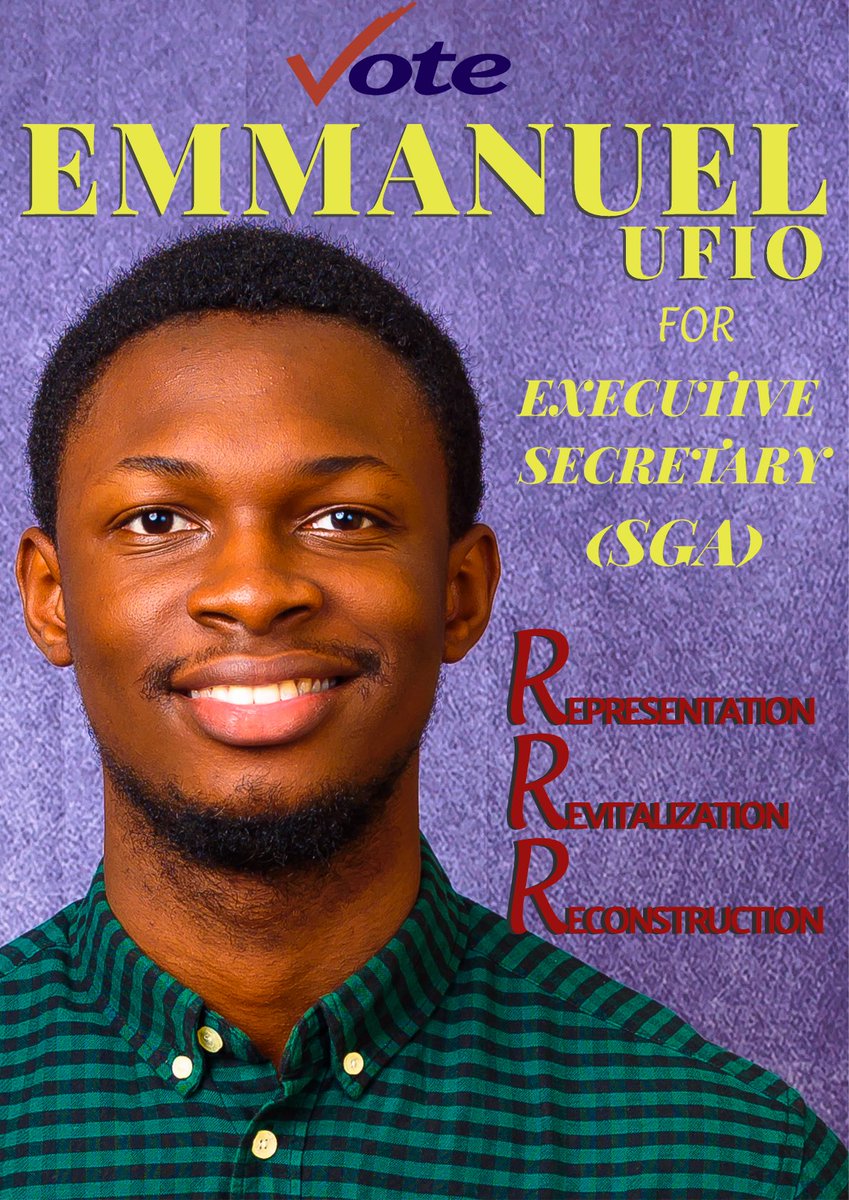 jas_lashontaye's tweet photo. Vote Emmanuel for SGA Executive Secretary 2020/2021 Academic Session. The right candidate for the job. @Emmanuel_Ufio https://t.co/kSZbZuRq9R