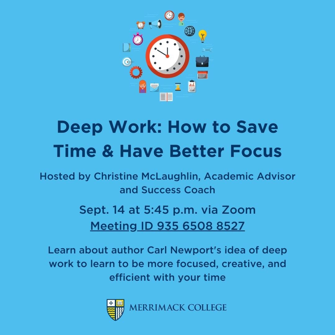 MerrimackASC's tweet photo. TONIGHT! Join us for some deep work to improve your focus and productivity! https://t.co/avTGVxR3H7 https://t.co/ksuR2yahZ1