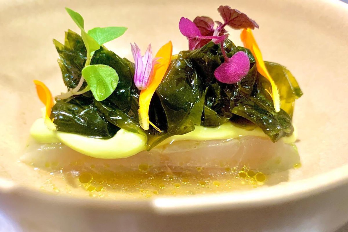 Cured seabass - seaweed - white currant - avocado.

Beautiful dish from Head Chef <a href="/douglasbalish/">douglas balish</a> as part of the #Fernery tasting menu.