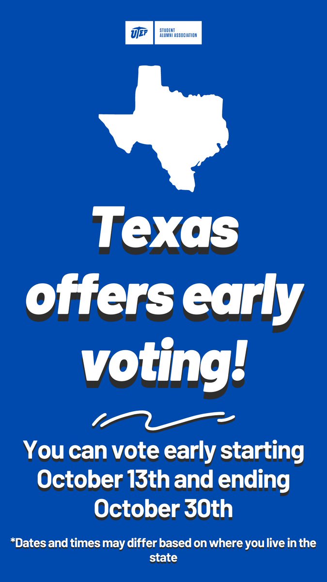 UTEP_SAA's tweet photo. Elections are right around the corner! Here is some information for you all: https://t.co/6BOdqJWgoS