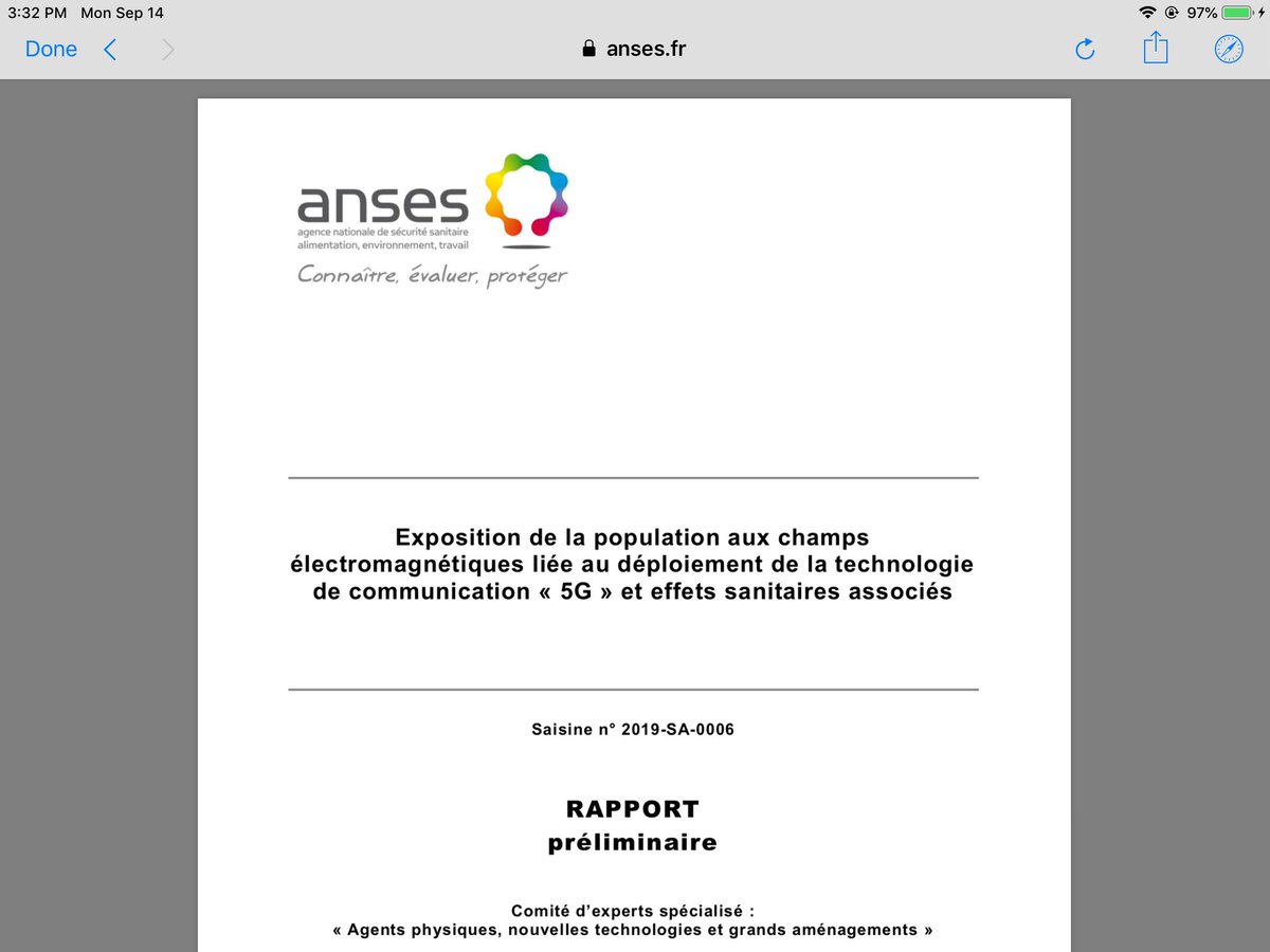 voila, full text (en Français) of expert report on *unacceptable risks* of  #5G rollout ****WITHOUT PRIOR SCIENTIFIC TESTING****   OF HUMAN HEALTH EFFECTS OF  #5G !!!                 https://www.anses.fr/fr/system/files/AP2019SA0006Ra.pdfyo . @GovCanHealth !!!  #WTF!?