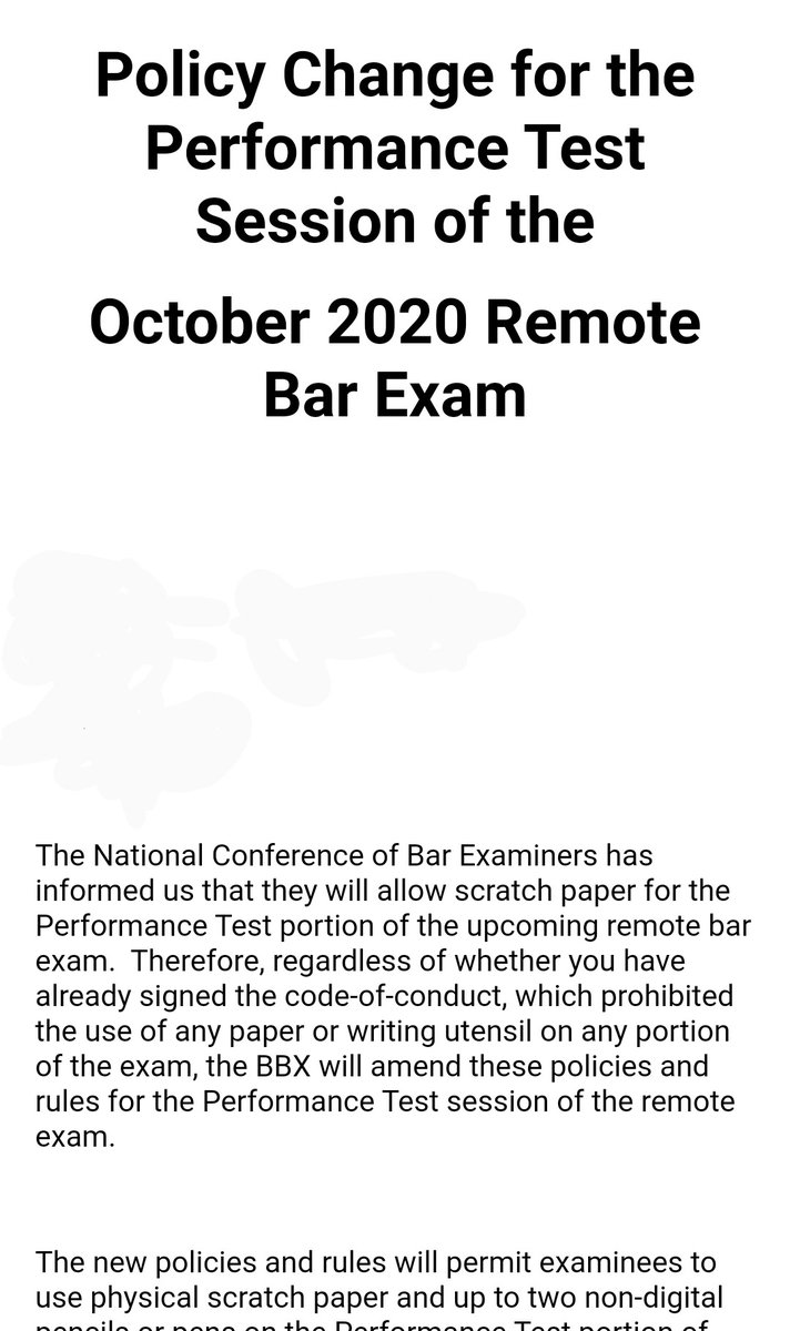 DP4Oregon's tweet image. Update: OR now allowing scratch paper for MPT. Still don't know limitations on the amount of paper permitted.
#lawtwitter #barexam