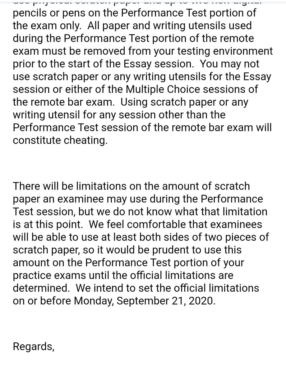 DP4Oregon's tweet image. Update: OR now allowing scratch paper for MPT. Still don't know limitations on the amount of paper permitted.
#lawtwitter #barexam