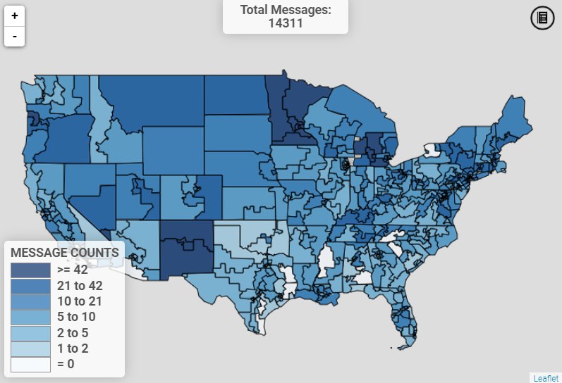 Please continue to send letters to elected officials to backfill state education budgets to avoid drastic education budget cuts. More than 14K letters have been sent. Send a letter in less than 2 minutes, and let’s turn this map deep blue: bit.ly/NAfMEgrassroots