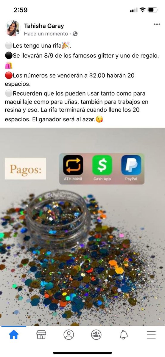 Hola chicas!! Tengo una rifa los números se venderán a $2.00 ¿que esperas? Escríbeme no te quedes sin los tuyos.🤍🎉
