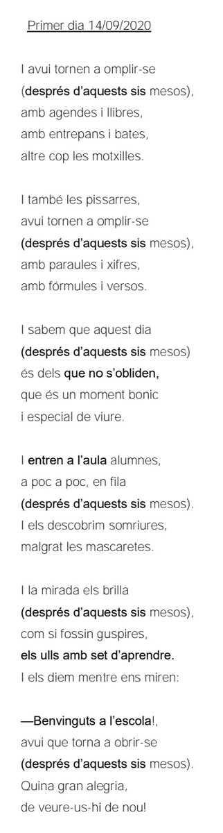 BastonsMontse's tweet photo. Després de 6 mesos, tenia ganes de guix i pissarra (@educaciocat)!
Malgrat #mascaretes, #hidrogels i distàncies, és un luxe i un goig tornar a l'#escola compartint #versos d'#EmilyDickinson, parlant d'#Antígona i recomanant #llibres (@GemmaPasqual @mireia_calafell @CarlotaGurt). https://t.co/KhzVarg2je