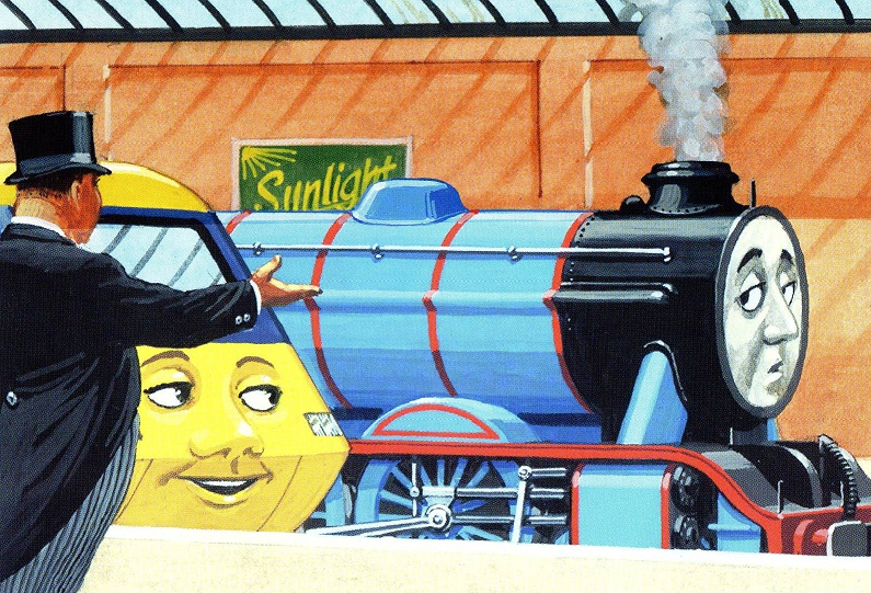 And then this actually happens at the end of the series. But Gordon has grown up so much by this point that he actually accepts it.And look at that - The Railway Series ends here.