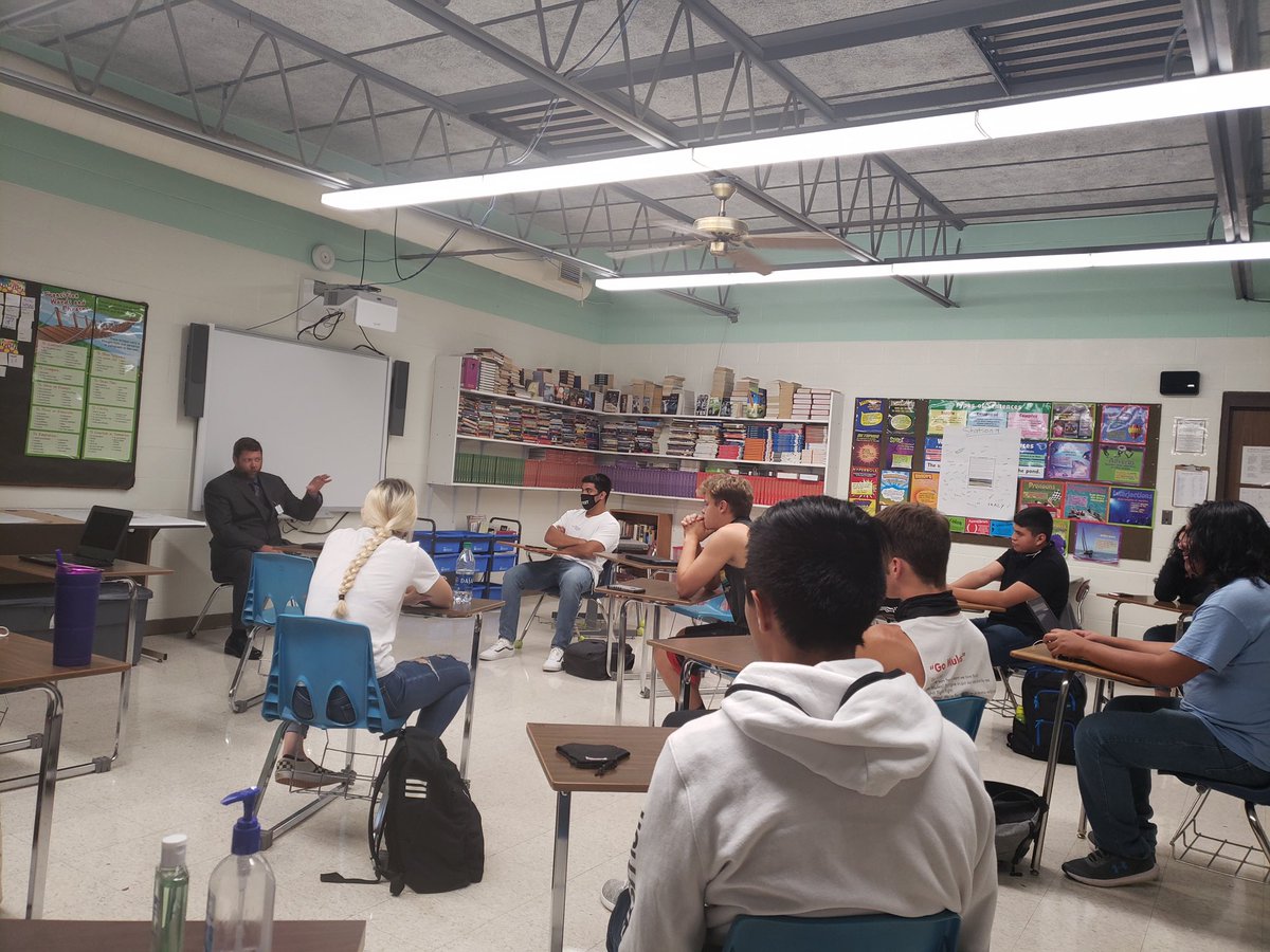 MSG. Kirk Walker, visited with Mrs. Walker’s HS Creative Writing class on 9/11 to discuss his experience in the military on 9/11 and his deployment to Afghanistan during Operation Enduring Freedom. #vikingstrong #teamlamonte
