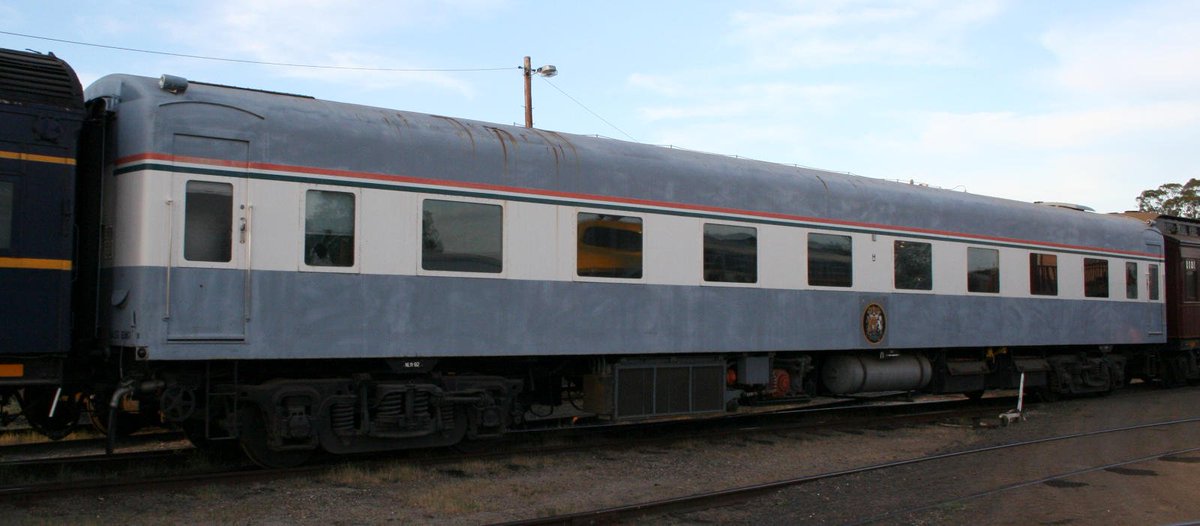 Victorian Railways royal train. Out of service since 1988. Looks kind of icky, worse than the Chattanooga Choo Choo hotel cars. The queen rode in this???? I wouldn't