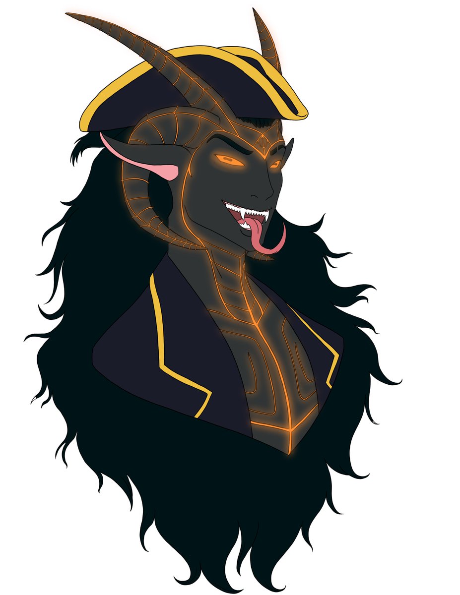 TheCatOnFireArt's tweet photo. Been sitting on this for a while, but now that he's shown up I can finally share it! Meet Leviathan, my demon sheep pirate warlock! He's got a pact with his mother the Queen of Chaos tattooed onto his skin that glow when he uses magic.
#dnd #DnDcharacter #tiefling #dndwarlock https://t.co/ILflgEHgVb