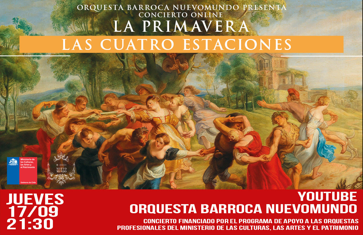 migueldeolaso's tweet photo. Jueves 17 de septiembre
21,30 hs
Antonio Vivaldi
Las Cuatro Estaciones 
Orquesta Barroca Nuevo Mundo
solista: Raúl Orellana
Duo Pulsados
Manuel de Olaso clave
Miguel de Olaso laúd
La transmisión se podrá ver online a través del siguiente enlace:
https://t.co/rJgiXk2dKK https://t.co/l3GT5JdI3o