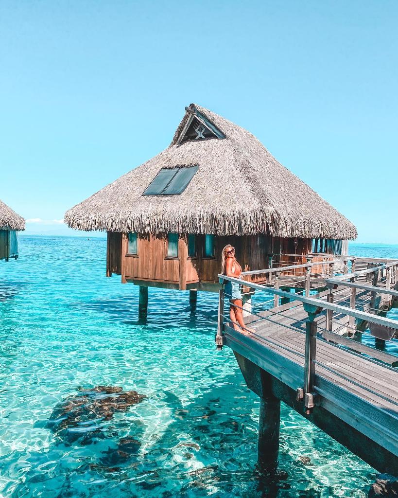 When colors of the lagoon match the blue sky of Bora Bora