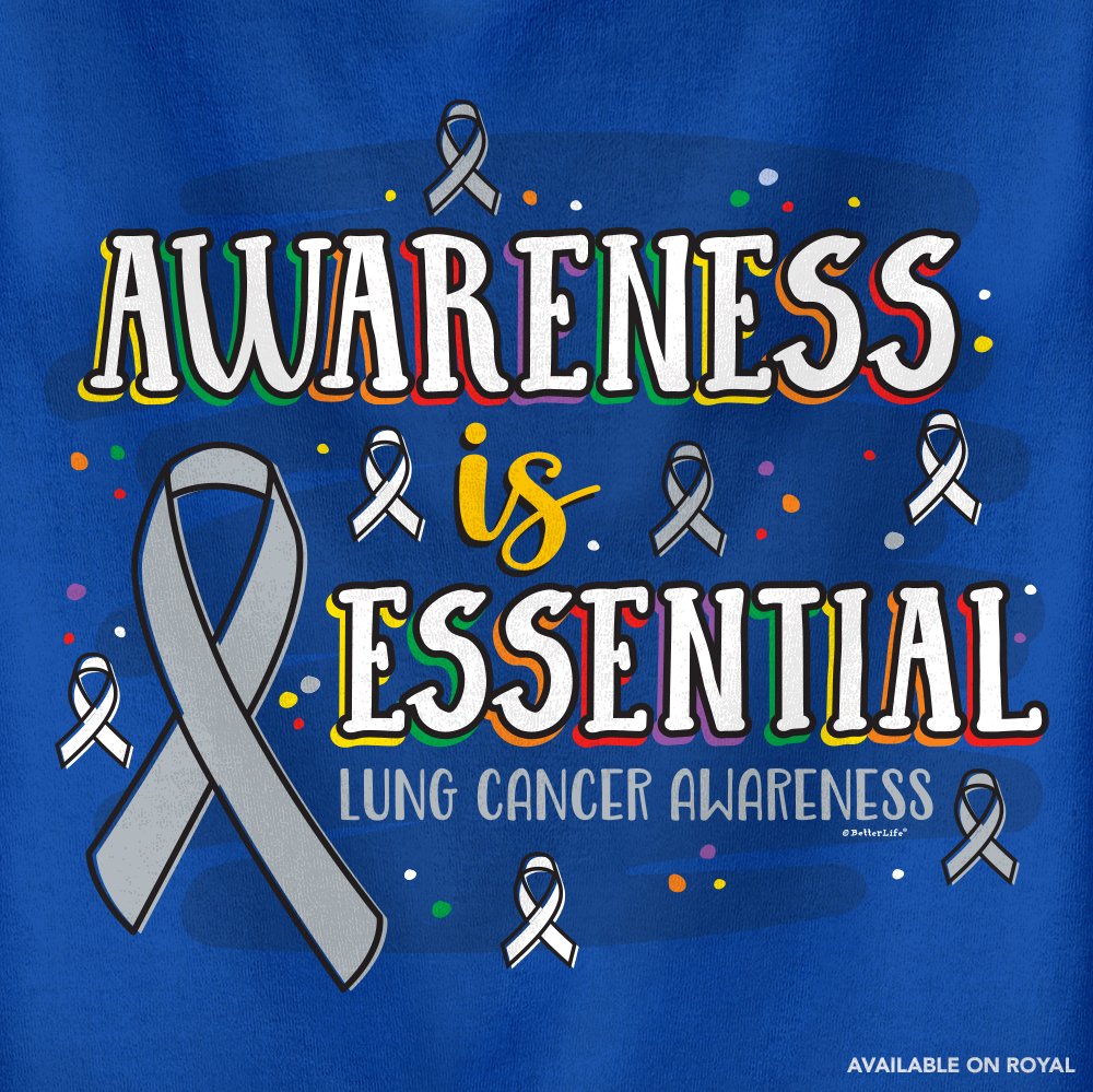 Did you know November is Lung Cancer Awareness Month?! Unite your group & share awareness with new shirts! On sale until Friday 9/18. Use promo code SM1948 at checkout. 
.
.
#lungcancer #lungcancerawareness #betterlifebrand #awarenessisessential #groupshirts