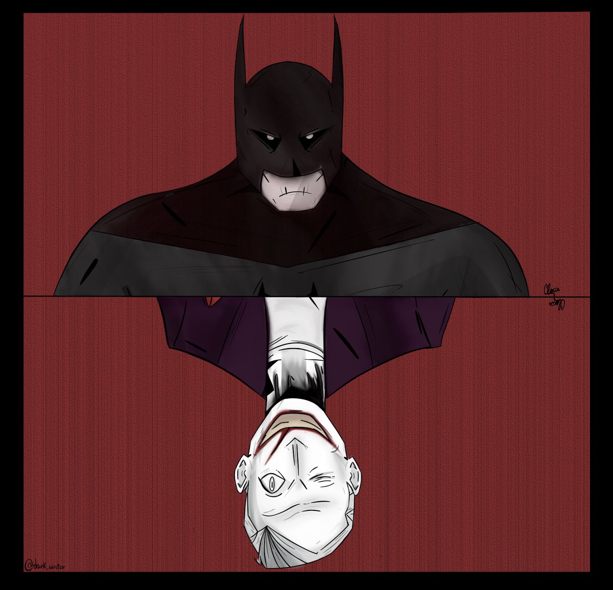 darkwiinter's tweet photo. noʎ uʍoᗡ👁 #batjokes #Batman #Joker https://t.co/7Dlvnm7fmP