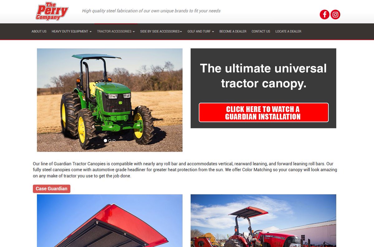 CompanyPerry's tweet image. Head on over to perry-co.com/tracacc_guardi… to check out our webpage for the Guardian Canopy. #theperrycompany #tractor #canopy