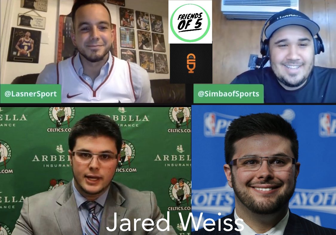 LasnerSport's tweet photo. Join us LIVE TONIGHT @ 7pm Eastern 🥳🥳🥳 🔥🔥🔥🔥
The @FriendsOfFive5 Show with SPECIAL GUEST: Celtics Staff Writer @JaredWeissNBA 🤩

We will be talking HEAT/Celtics Eastern Conference Finals!! ☘️🔥

@5ReasonsSports 
@Simbaofsports 
@LasnerSport https://t.co/J07jYQQRej