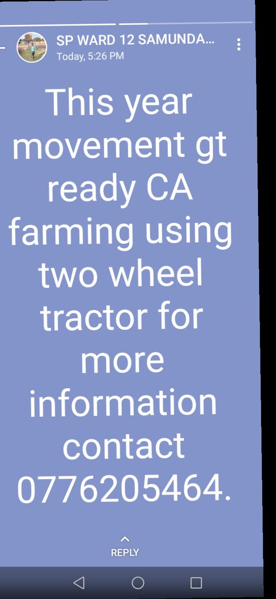 dorcasmatangi's tweet photo. Service Provider moving with the government CA mantra marketing mechanized CA. #2WT #africamechanize @CIMMYT @ZRBFZIM @MoLAWRR_Zim https://t.co/2MHYbg0hra