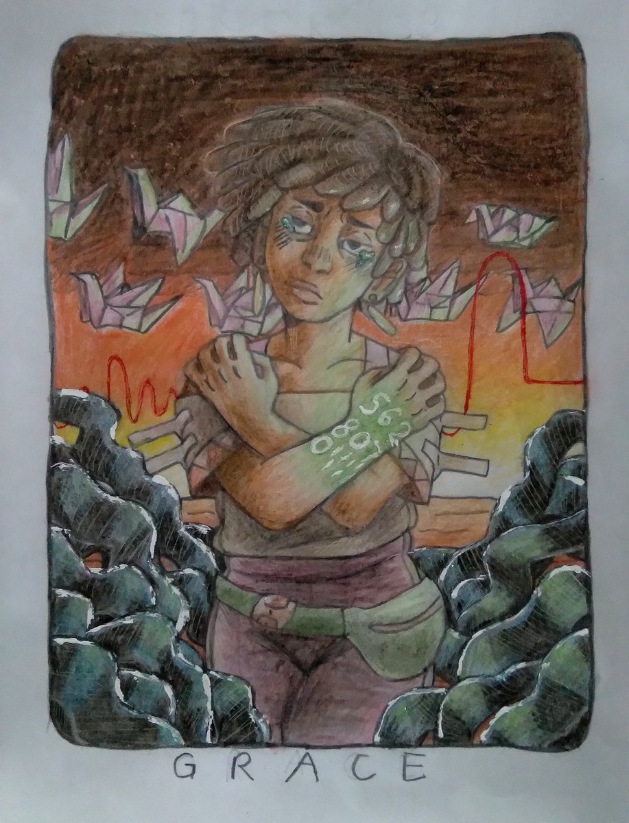 ___Oie___'s tweet photo. For the lOVE OF GOD PLS WATCH THIS SHOW I BEG YOU #infinitytrain #grace #gracemonroe #origami #tape #traditional #traditionalart #traditionaldrawing #crayons #simonisoverparty https://t.co/LqF0S40kaa