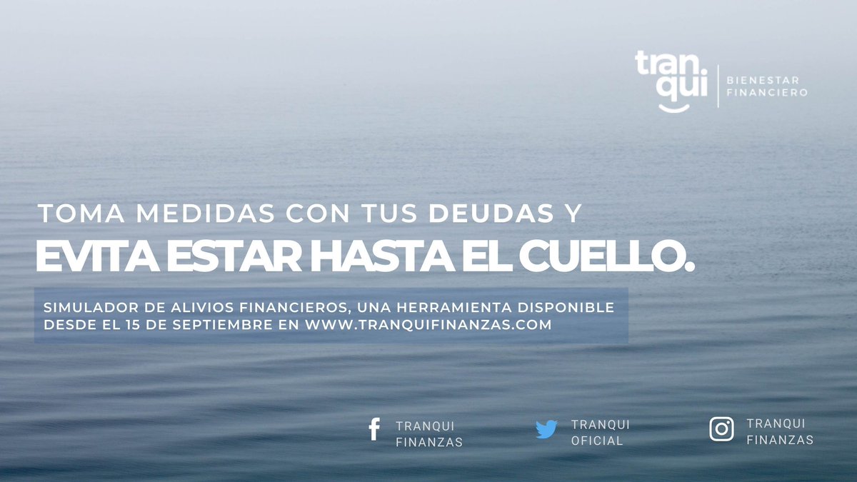 tranquioficial's tweet photo. A partir de mañana 15 de septiembre estará disponible una nueva herramienta gratuita que te ayuda en el manejo del endeudamiento: el simulador de alivios financieros de #TranquiFinanzas #EvitaEstarHastaElCuello #aliviosfinancieros #finanzaspersonales https://t.co/PbSebANgaI https://t.co/Rrn6QvcNtH