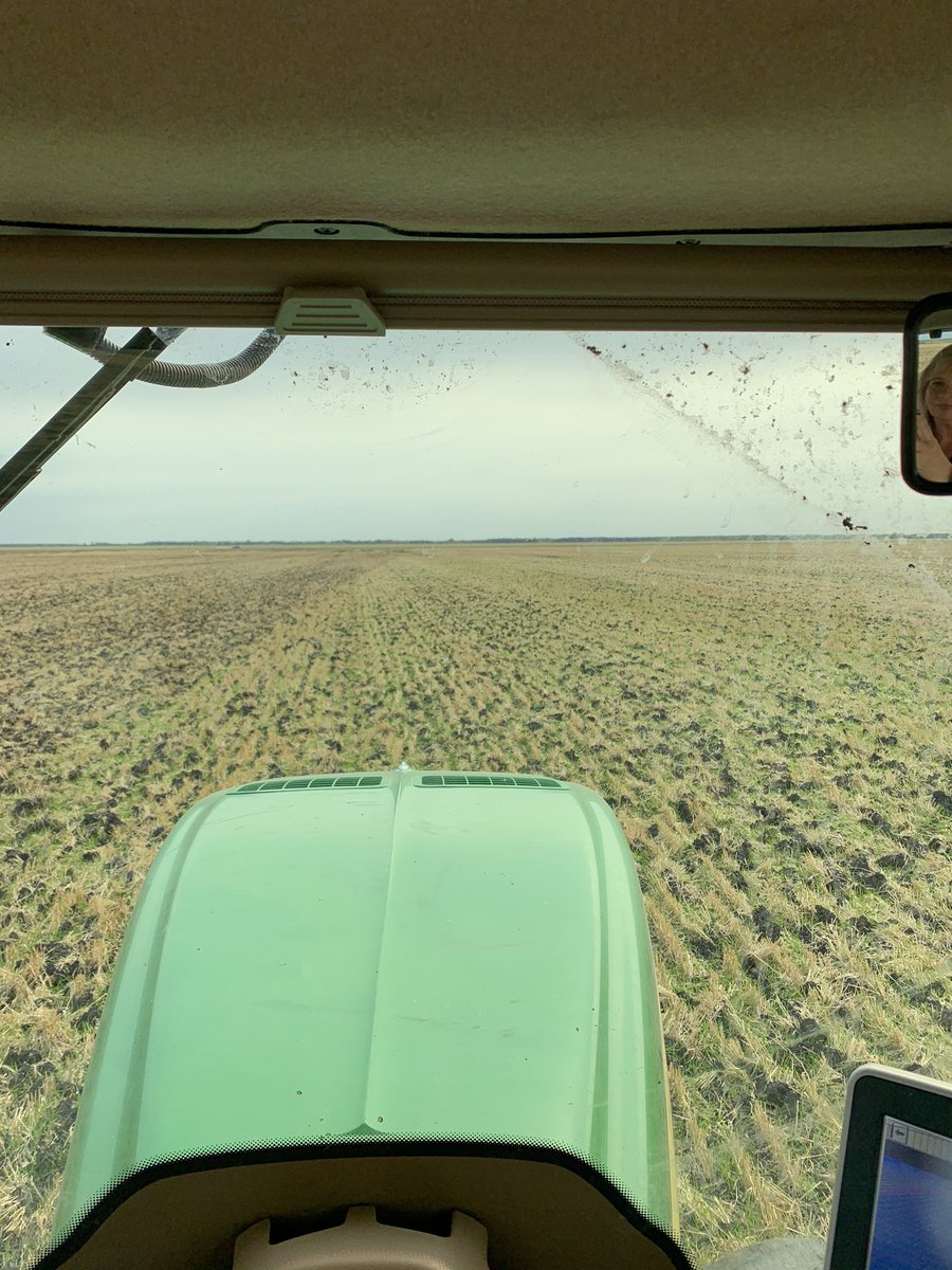 TheresiaGillie's tweet photo. The view from my office today. Chisel plowing in the Northland! Kinda rough! Bridgette is helping me! #WomeniInAg. #farming2020. https://t.co/6kjtO7Dbia