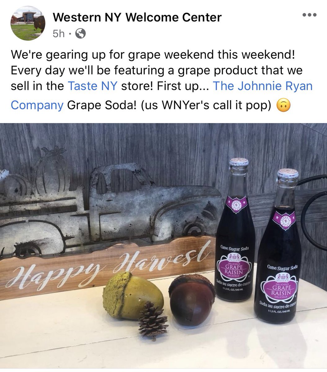 johnnieryansoda's tweet photo. The Western NY Welcome Center is Gearing Up For A #Grape Weekend this weekend!😁🍇 #wnywelcomecenter #tasteny #drinklocal #wny #supportlocal #grapepop #grapesoda #firstforthirst #johnnieryan #johnnyryansoda #johnnieryangrape #canesugarsoda #vintagesoda #sodapop https://t.co/ll7hQALqib