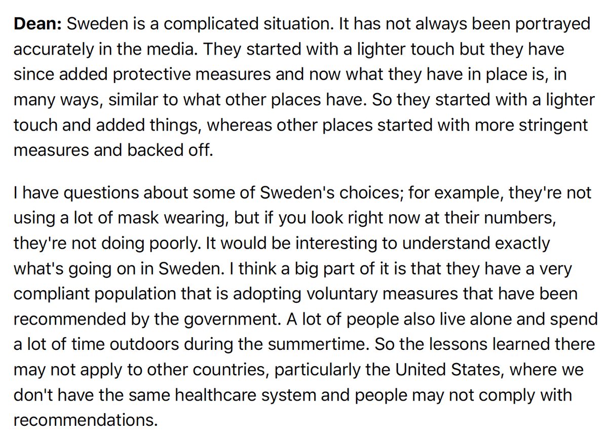 4. What about Sweden's strategy?Nice explanation here; not a simple herd immunity model as many have characterized