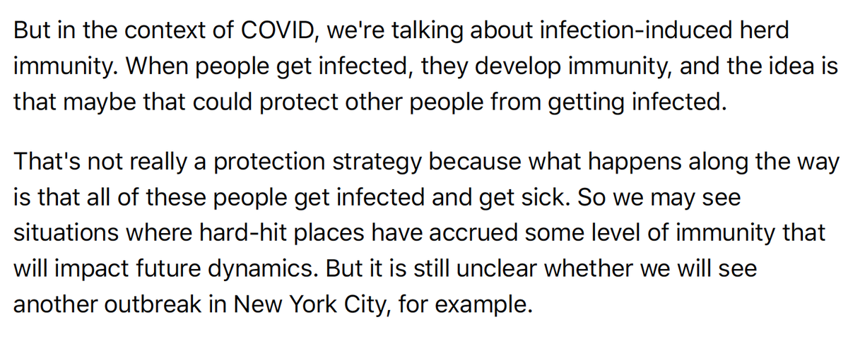 3. On herd immunity confusion, a term that is usually in the context of vaccines. See below. We need to focus on "proactive strategies to protect people"