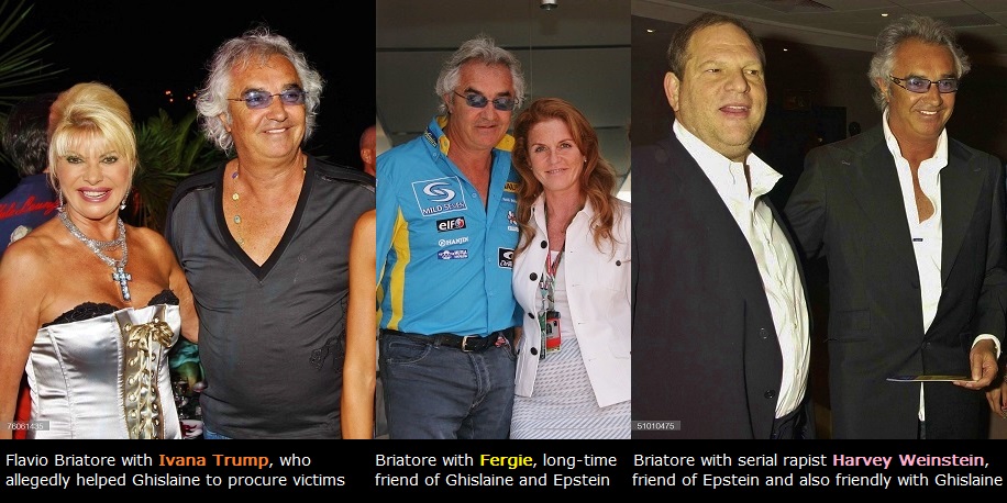 ➍➍ Flavio BriatoreBriatore—who was a regular at Victoria's Secret shows—was pals with the traffickersEpstein & Ghislaine paraded victim Virginia Roberts in front of Briatore & his then-gf, Naomi Campbell, on a yacht in May 01It was allegedly Briatore who'd invited Epstein