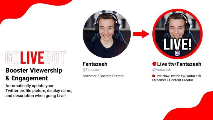 streamlabs's tweet photo. Introducing #GoLiveBot 🔴

Automatically inform your followers when you go live! Seamlessly update your display name, bio, and profile picture when you start streaming!

⬇️ Install Here ⬇️
https://t.co/TaDRmWh167 https://t.co/iR8YXn9fhU