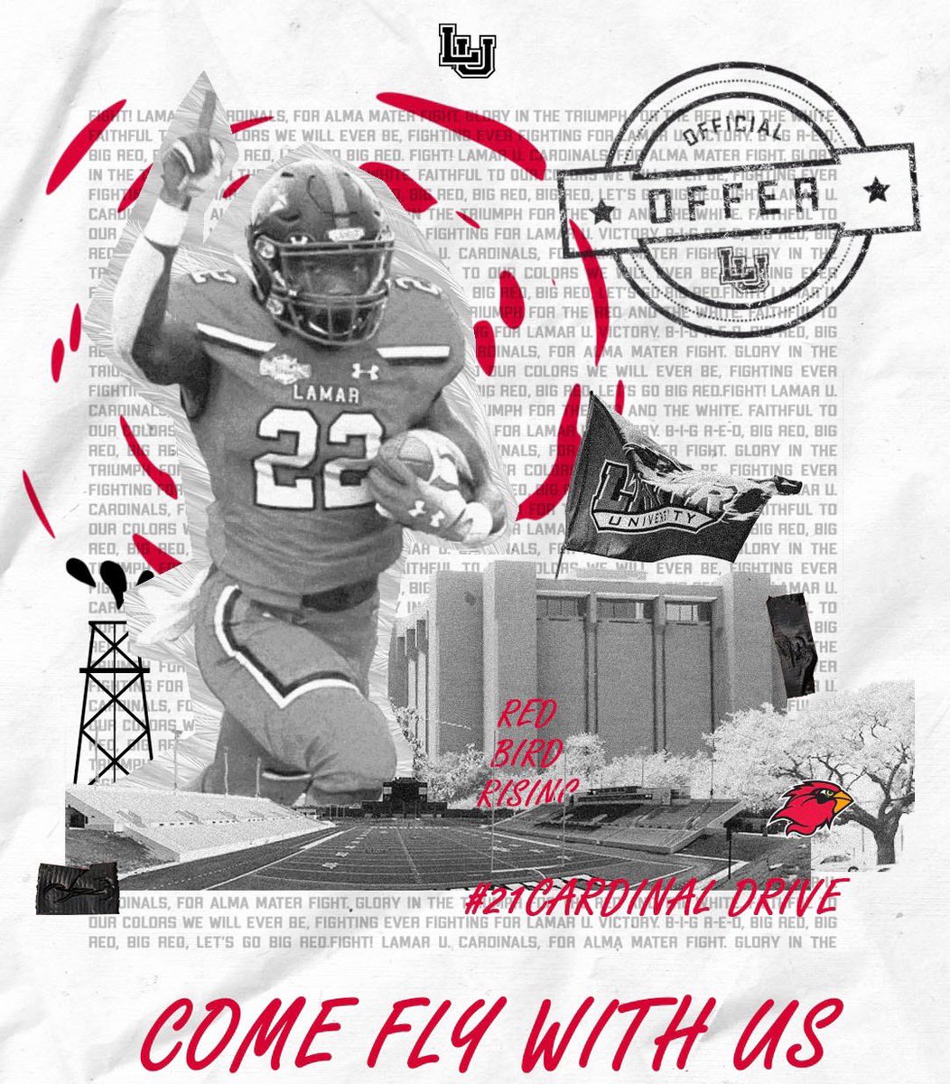 danejentsch's tweet photo. #AGTG Blessed is an understatement. So humbled to receive my very first D1 offer from Lamar University!! #21cardinaldrive #bEASTtexas https://t.co/iQWJjtNbTC