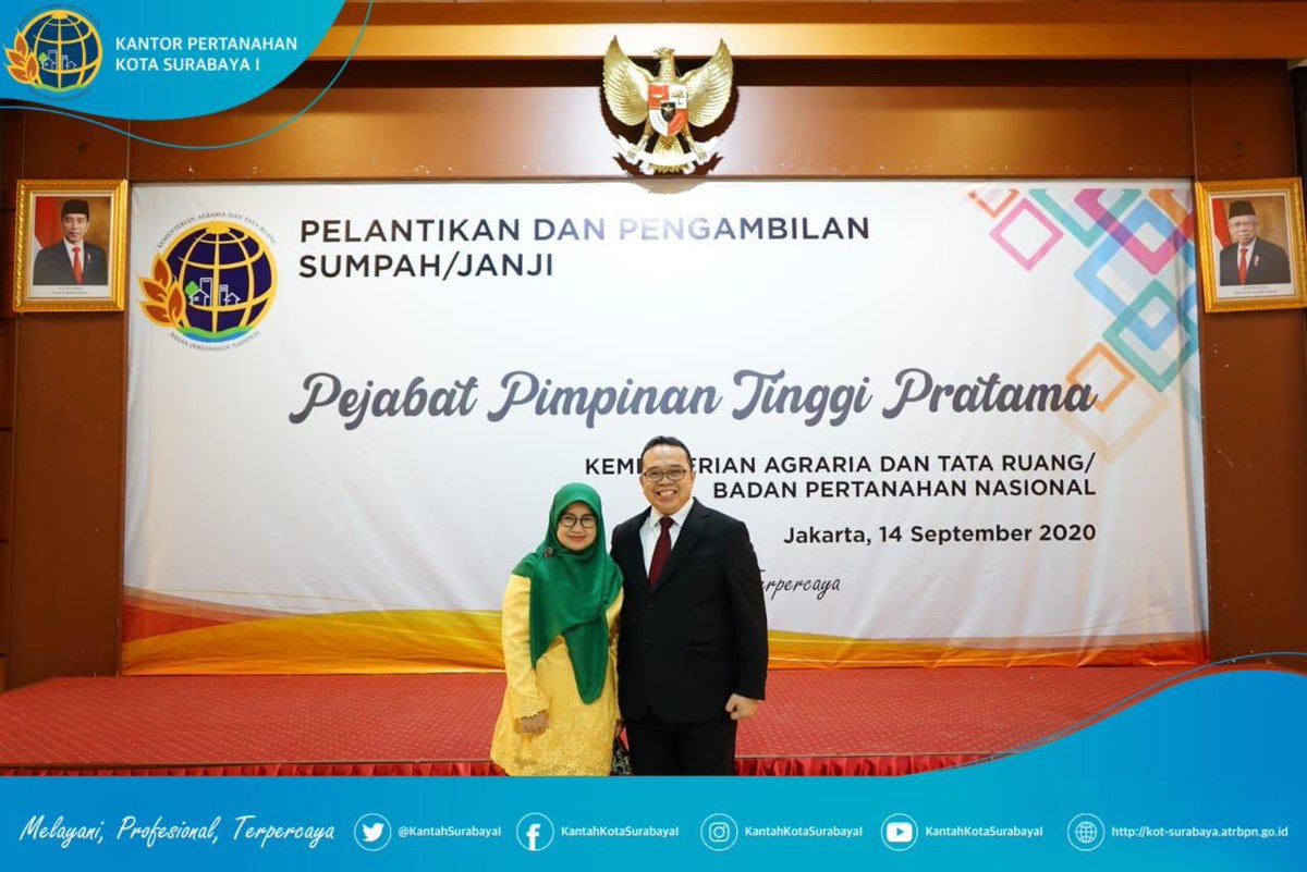 KantahSurabaya1's tweet photo. Jakarta, 14 September 2020
Kepala Kantor Pertanahan Kota Surabaya I Muslim Faizi menempati posisi baru sebagai Kepala Kantor Wilayah Badan Pertanahan Nasional Provinsi Maluku Utara. 

Segenap Keluarga Besar Kantah Kota Surabaya I mengucapkan selamat bertugas. https://t.co/4DVV2JPuM4