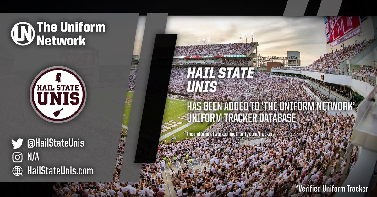 UniformNet's tweet photo. ’The Uniform Network’ has added @hailstateunis to our uniform trackers database.
You can view the entire database here: https://t.co/n6BiUrTCLw
#TheUniformNetwork https://t.co/dQgcSUksfS