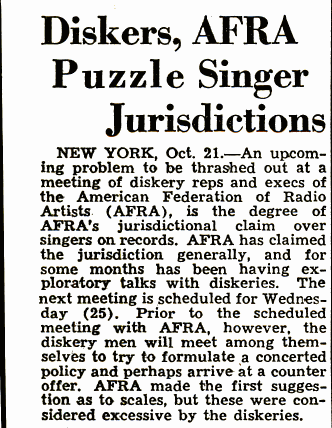 final vaguely related thing:Apparently in the early 50s, the term for a place you bought records was a "diskery", plural "diskeries".The sellers themselves were "diskers".