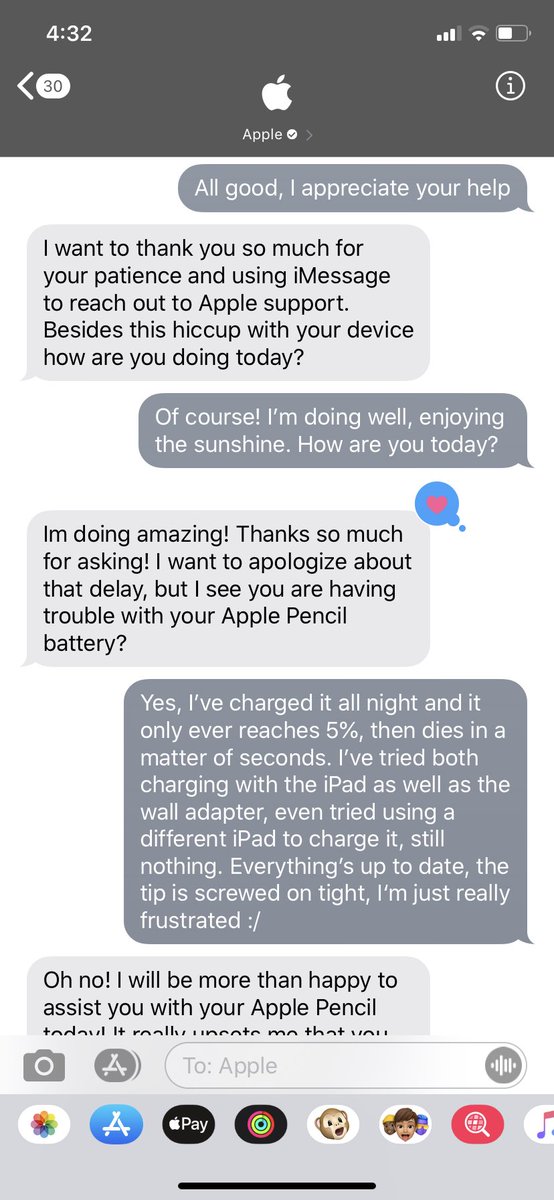 kronchshell's tweet photo. @AppleSupport please give this person a raise and their very own cake and maybe a nice bottle of champagne okay i’m actually crying https://t.co/MtqmqXZ2jU