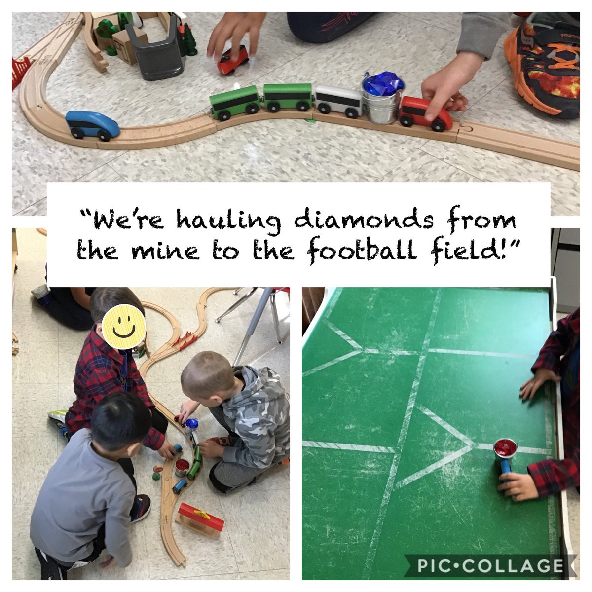 melissam_kinder's tweet photo. I should have known the play would continue! #kindergarten ss found that the metal buckets connected to the magnetic trains! #capableandcompetent https://t.co/KEnw2gwkPK