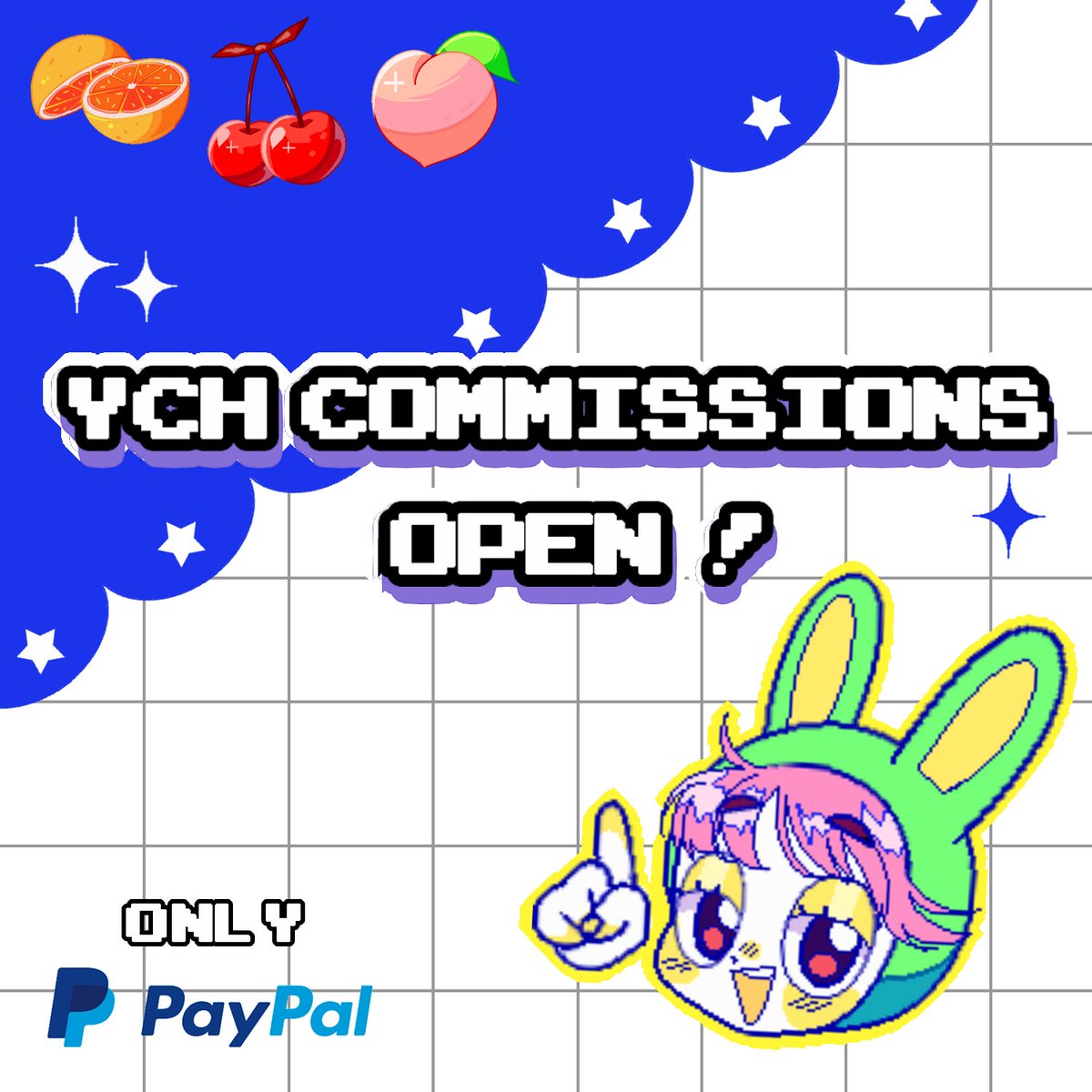 🍊🍒🍑 YCH Matching Icons Commissions 🍑🍒🍊 4 SLOTS ONLY

I forgot to put it but you can also change expressions and with the "Rejected" one you can ask for the variation of the two characters making the heart instead. I'll leave more info and examples in the comments! 