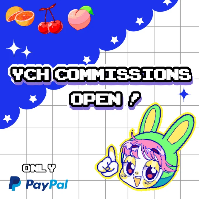 🍊🍒🍑 YCH Matching Icons Commissions 🍑🍒🍊 4 SLOTS ONLY

I forgot to put it but you can also change expressions and with the "Rejected" one you can ask for the variation of the two characters making the heart instead. I'll leave more info and examples in the comments! 