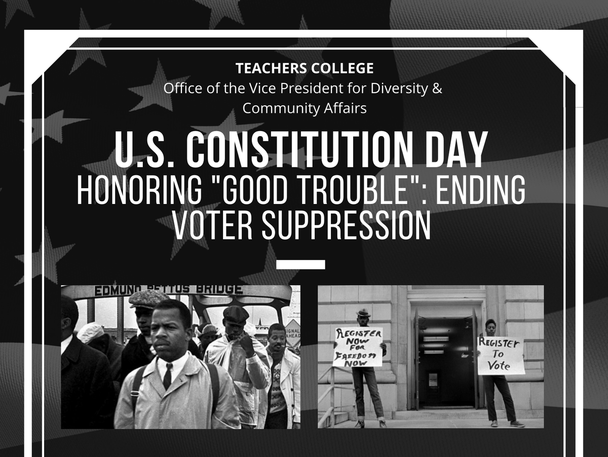 ColumbiaULife's tweet photo. Hear an honest dialogue centering around the struggle that many communities have faced to obtain the right to vote and the different ways (past and present) that votes have been suppressed. THU 9/17 @ 4:30 PM EST - Register: https://t.co/Q4rTxzmBj6 #CUEngage #ColumbiaULife https://t.co/8U1dEoNK2A