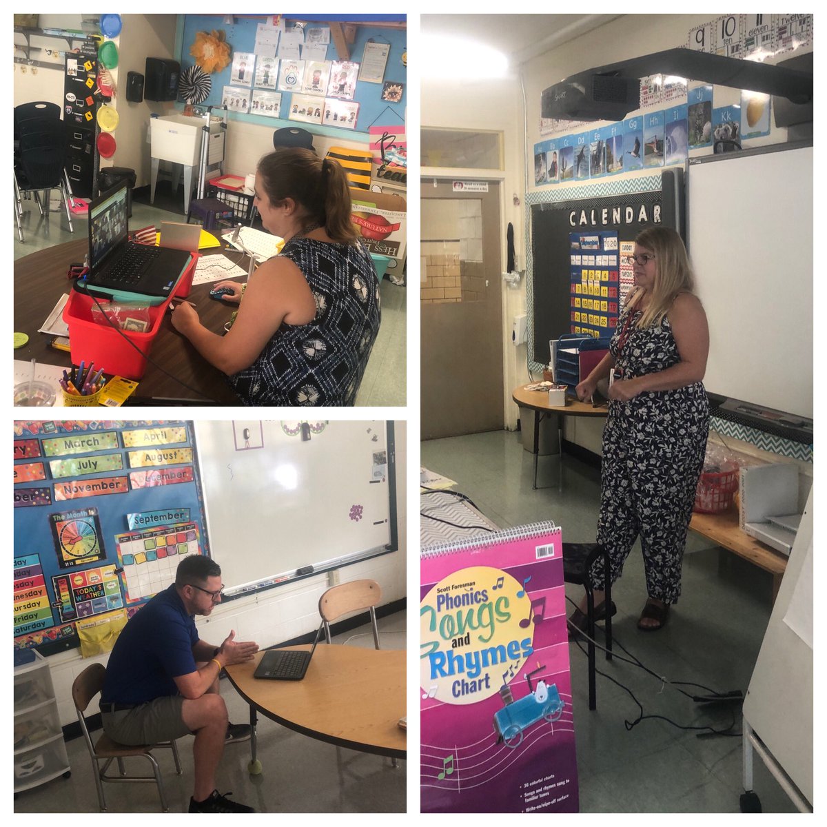 WAllenSchool's tweet photo. Our remote teachers busy with their students today!@RochNHSchool #greatestschoolonearth https://t.co/YnbKi3rGTk