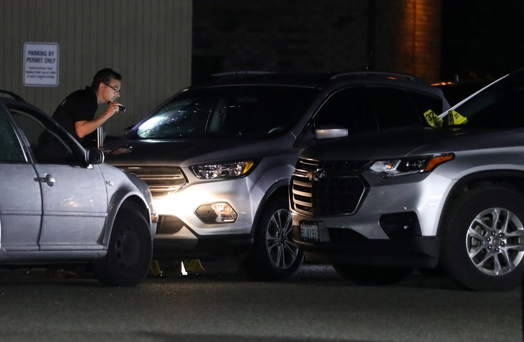 "Witnesses reported 2 SUVs pull up beside Michael and immediately fired 30 to 40 shots into his vehicle."Nope.Two cops cars block him in.He got out and fired at both of them.His car is on the left.